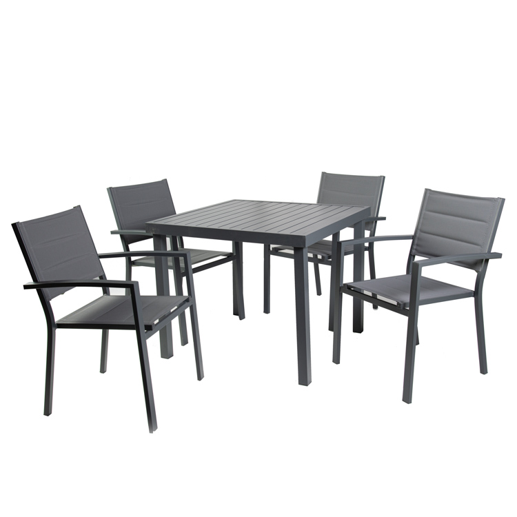 Solar Grey Table 90 + 4  Solar Chairs