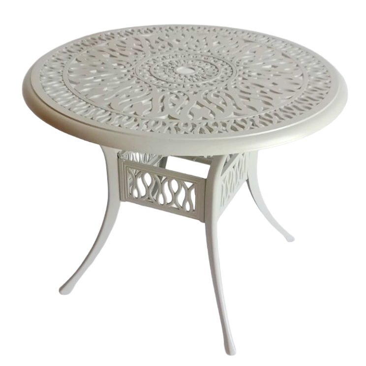 Canarias Aluminium White Table 90 +4 Canarias Chairs