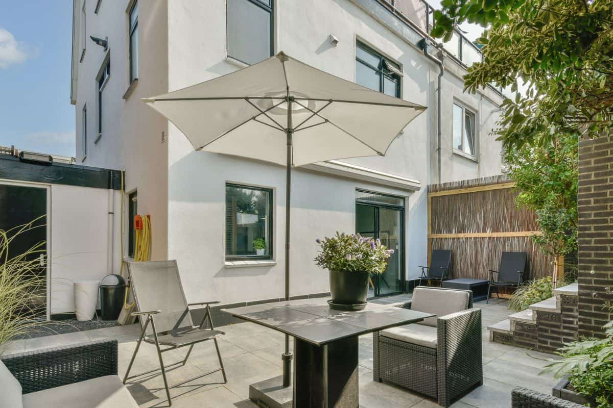 how to secure a parasol on the terrace