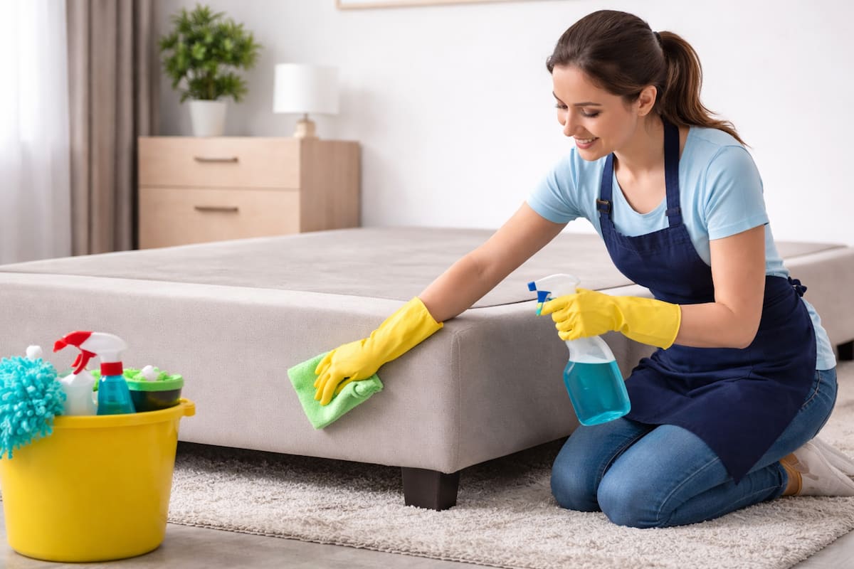 cómo limpiar una base tapizada