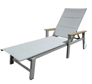 Canarias Tortora Sunbed with Armrests