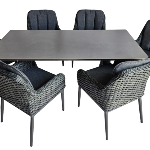 Zentrum Grey Sintered Stone Table  + 6 Grey Duna Chairs