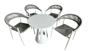 Mesa Summer Blanco (31) + 4 sillas Verano