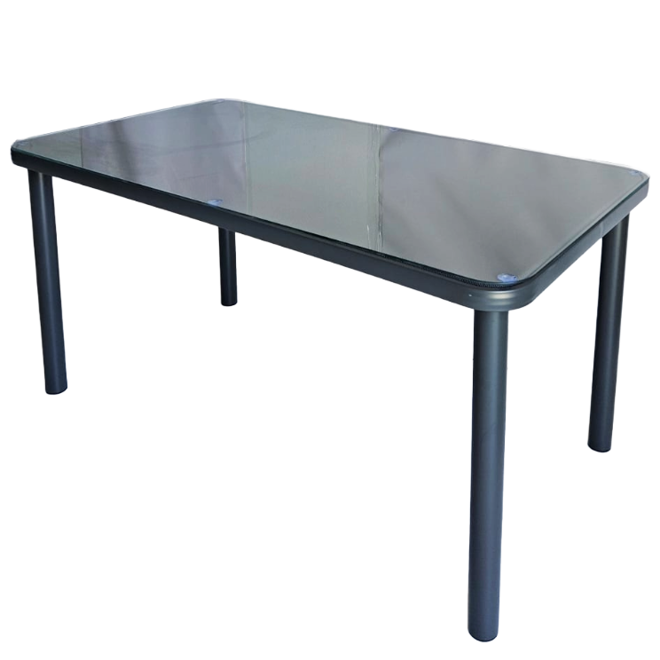 Mesa Family Teslin Gris Oscuro + 4 Sillas Relax Gris Oscuro