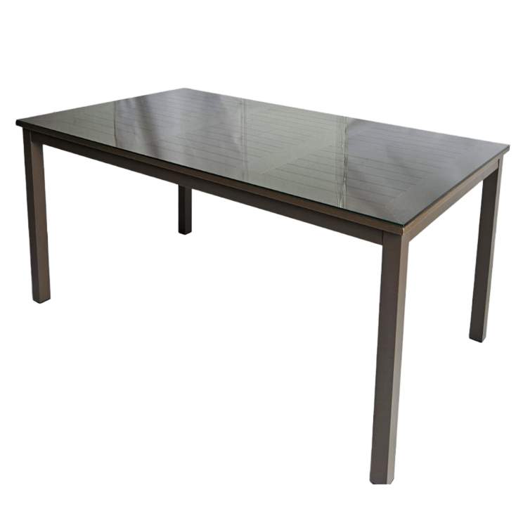 Mesa Family Polywood Marrón Café + 6 Sillas Verano Marrón